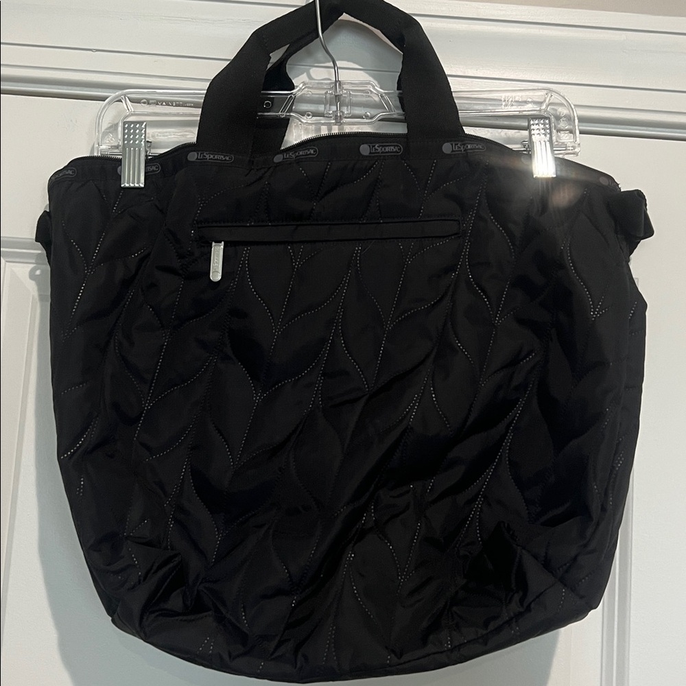 LeSportsac Quilted Nylon Tote Bag Black | Shoulder Bag Crossbody Travel Purse